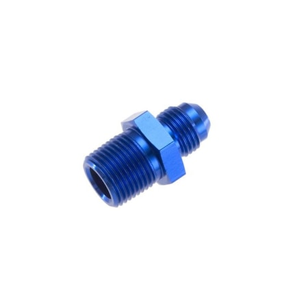 ADAPTER FITTING 8 AN Male To 14 NPT Male Straight Anodized Blue Aluminum Single